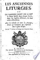 Les anciennes liturgies