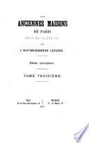 Les anciennes maisons de Paris sous Napoléon III