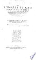 Les Annales Et Croniqves De France