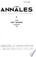 Les Annales politiques et littéraires