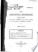 Les Archives berbères ...