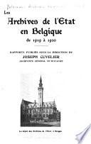 Les Archives de l'Etat en Belgique