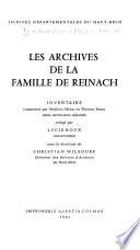 Les archives de la famille de Reinarch