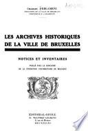 Les archives historiques de la ville de Bruxelles
