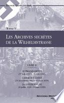 Les Archives secrètes de la Wilhelmstrasse
