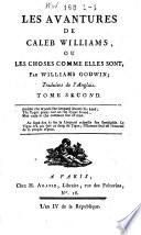 Les avantures [sic] de Caleb Williams, ou Les choses comme elles sont