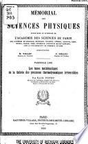 Les bases mathématiques de la théorie des processus thermodynamiques irréversibles