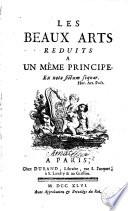 Les Beaux arts reduits a un même principe