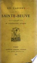 Les cahiers de Sainte Beuve