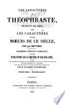Les caractères de Théophraste traduits du grec