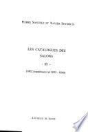 Les catalogues des Salons: 1802 [suppléments] et 1835-1840