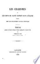 Les charismes ou les dons du Saint-Esprit dans l'Eglise