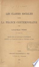 Les classes sociales dans la France contemporaine