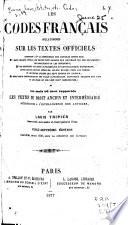 Les codes français collationnés sur les textes officiels contenant