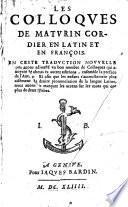 Les Colloques en latin et en françois