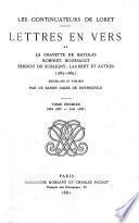 Les continuateurs de Loret: lettres en vers