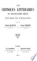 Les critiques littéraires du dix-neuvième siècle