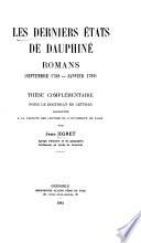 Les derniers états de Dauphiné