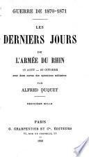 Les derniers jours de l'armée du Rhin, 19 août - 29 octobre