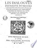 Les Dialogues d'honneur de Messire Jean Baptiste Possevin, mis en françois par Claude Gruget...