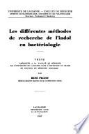 Les différentes méthodes de recherche de l'indol en bactériologie