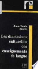 Les Dimensions culturelles des enseignements de langue