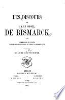 Les discours de M.le prince de Bismarck, [1862-1889]