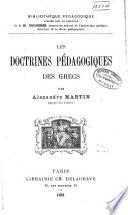 Les doctrines pédagogiques des Grecs