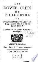 Les Douze Clefs De Philosophie De Frère Basile Valentin ...