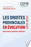 Les droites provinciales en évolution (2015-2020)