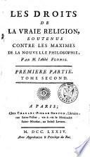 Les droits de la vraie religion, soutenus contre les maximes de la nouvelle philosophie