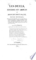 Les duels, suicides et amours du Bois de Boulogne