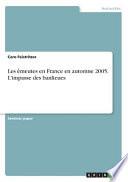 Les e ́meutes en France en automne 2005. L'impasse des banlieues