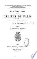 Les élections et les cahiers de Paris en 1789