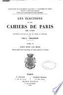 Les élections et les cahiers de Paris en 1789