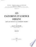 Les enlèvements et le retour d'Hélène dans les textes et les documents figurés