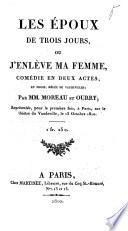 Les époux de trois jours, ou J'enlève ma femme