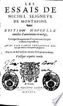Les essais de Michel Seigneur de Montaigne