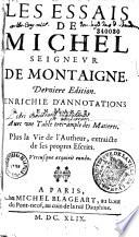 Les essais de Michel Seigneur de Montaigne
