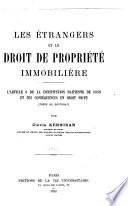 Les étrangers et le droit de propriété immobilière