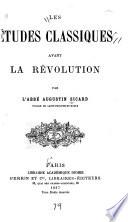 Les études classiques avant la Révolution