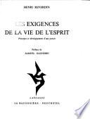 Les exigences de la vie de l'esprit