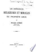 Les expériences religieuses et morales du prophète Amos