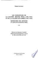 Les expositions de la Galerie Berthe Weill (1901-1942) et de la Galerie Devambez (1907-1926)