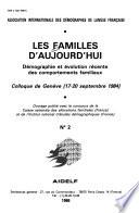 Les Familles d'aujourd'hui