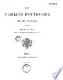 Les familles d'outre-mer de Du Cange