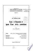 Les fauves que l'on m'a contées