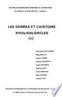 Les Genres et l'histoire, XVIIIe, XIXe siècles
