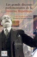 Livre Les grands discours parlementaires de la Troisième République