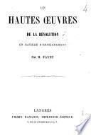 Les Hautes oeuvres de la Révolution en matière d'enseignement